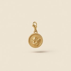 Charm – pendentif rond et ange