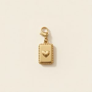 Charm – pendentif rectangle et coeur