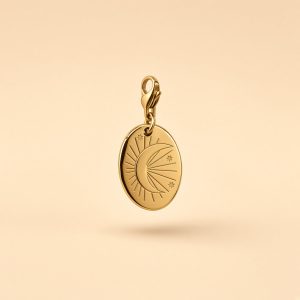 Charm – médaillon ovale lune et étoiles