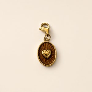 Charm – pendentif ovale émaillé coeur